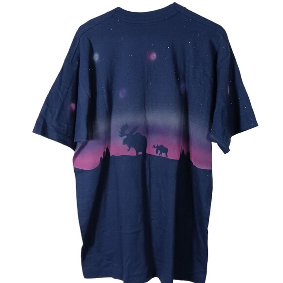 90s Vintage Yellowstone Moose All Over Print T-Shirt XL NEW - Picture 5 of 8